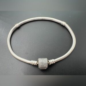Authentic Pandora Moments Sparkling Pavé Clasp Chain Bracelet